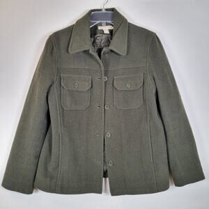 J. Crew Mens Wool Lined Pocket Barn Field Coat Jacket Size Medium Green Outdoor